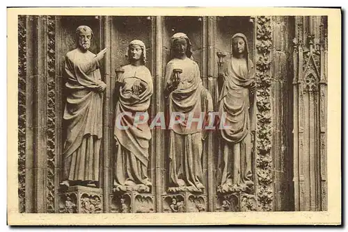 Cartes postales Cathedarle de Strasbourg Statues du Portail lateral de droite