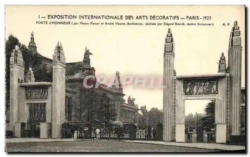 Ansichtskarte AK Exposition Internationale des Arts Decoratifs Paris 1925 Porte d Honneur