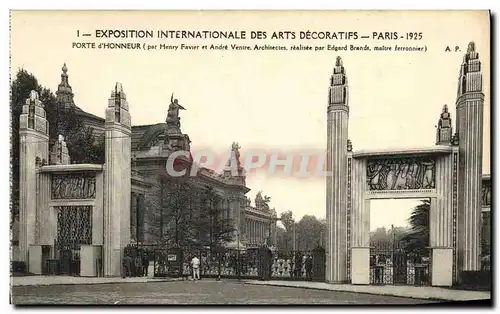 Cartes postales Exposition Internationale des Arts Decoratifs Paris 1925 Porte d Honneur