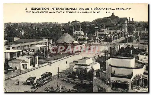 Cartes postales Exposition Internationale des Arts Decoratifs Paris 1925 Vue Panoramique le Pont Alexandre lll e