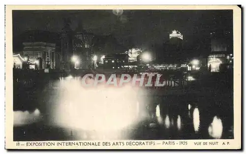 Cartes postales Exposition Internationale des Arts Decoratifs Paris 1925 Vue de Nuit