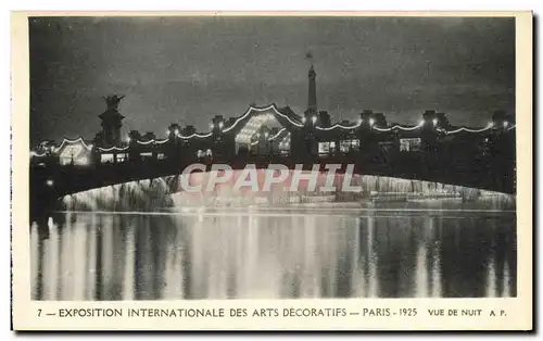 Cartes postales Exposition Internationale des Arts Decoratifs Paris 1925 Vue de Nuit