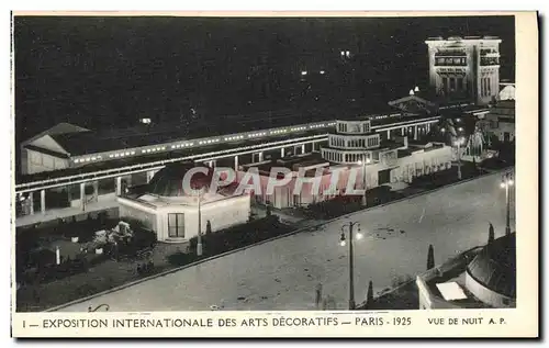 Cartes postales Exposition Internationale des Arts Decoratifs Paris 1925 Vue de Nuit