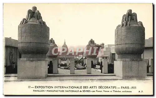 Cartes postales Exposition Internationale des Arts Decoratifs Paris 1925 Pavillon Manufacture Nationale des Sevr