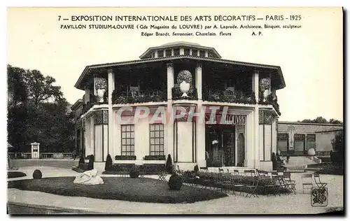 Cartes postales Exposition Internationale des Arts Decoratifs Paris 1925 Pavillon Studium Louvre