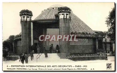 Cartes postales Exposition Internationale des Arts Decoratifs Paris 1925 Pavillon Primavera