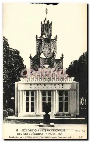 Cartes postales Exposition Internationale des Arts Decoratifs Paris 1925 Pavillon de la Republique Polonaise Pol