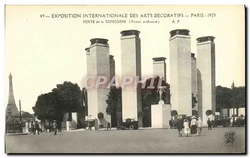 Cartes postales Exposition Internationale des Arts Decoratifs Paris 1925 Porte de la Concorde