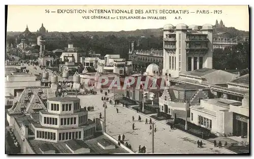 Cartes postales Exposition Internationale des Arts Decoratifs Paris 1925 Vue Generale sur L Esplande des Invalid