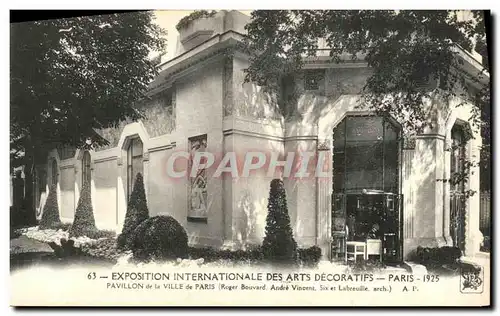 Cartes postales Exposition Internationale des Arts Decoratifs Paris 1925 Pavillon de la Ville de Paris