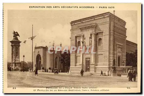 Ansichtskarte AK Exposition des Arts Decoratifs Modernes Paris 1925 Pavillon de l Italie et pavillon de la Grande