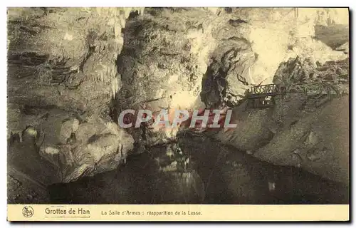 Cartes postales Grottes de Han La Salle d Armes reapparition de la Lesse