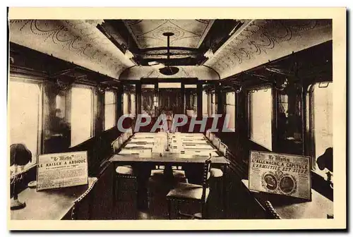 Cartes postales Foret de Compiegne Clairiere de l Armistice Interieur du Wagon salon du Marechal Fouch Militaria