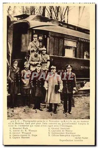 Ansichtskarte AK Photographie prise le Novembre au moment ou la Marchel Foch part pour Paris remettre au gouverme