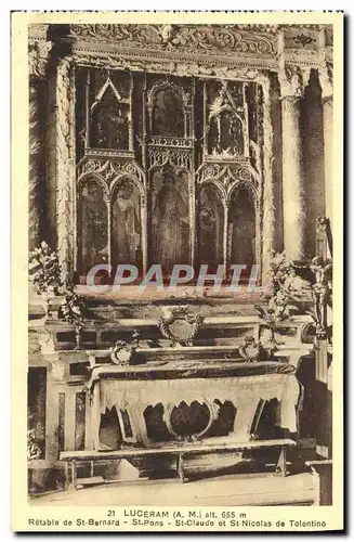 Cartes postales Luceram Retable de St Pons St Claude et St Nicolas de Tolentino