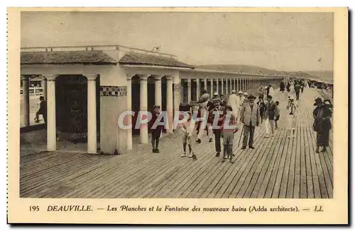 Ansichtskarte AK Deauville Les Planches et la Fontaine des nouveaux bains