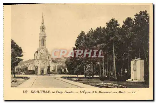 Ansichtskarte AK Deauville la Plage Fleurie L Eglise et le Monument aux Morts