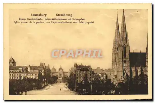 Ansichtskarte AK Strassburg Eglise protestante de la garnison rue Empereur Guillaume avec Palais lmperial