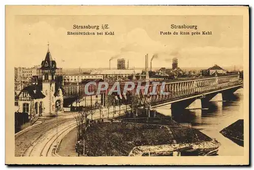 Ansichtskarte AK Strassburg Ponts du Rhin pres Kehl