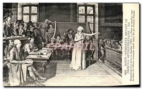 Cartes postales Revolution Francaise Marie Antoinette Devant le Tribunal Revolutionnaire