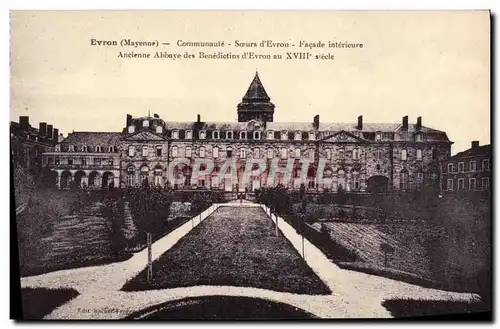 Cartes postales Evron Communaute Soeurs d Evron Facade interieure Ancienne abbaye des Benedictins d Evron au 18e