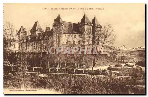 Ansichtskarte AK Pau Chateau Henri IV et le pic du Midi d Ossau