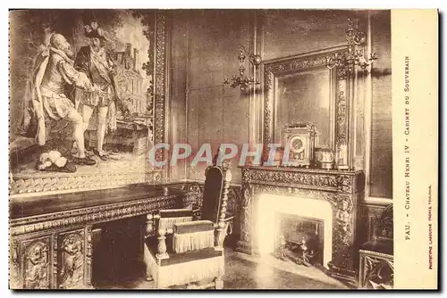 Ansichtskarte AK Pau Chateau Henri IV Cabinet du souverain