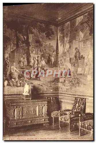 Ansichtskarte AK Pau Chateau Henri IV Salon Flamand Tapisserie Le marche