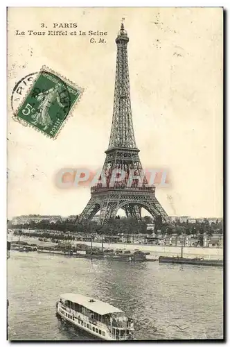 Cartes postales Paris La Tour Eiffel et la Seine