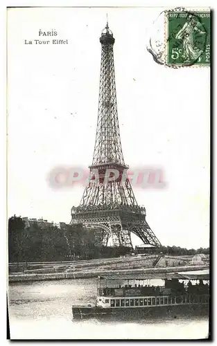 Ansichtskarte AK Paris La Tour Eiffel Peniche Bateau