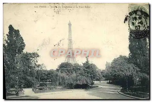 Ansichtskarte AK Paris La Tour Eiffel Jardin du Trocadero