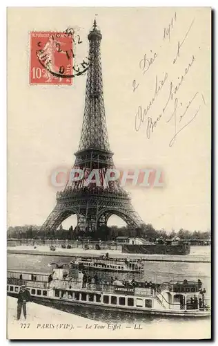 Cartes postales Paris La Tour Eiffel Pencieh Bateau