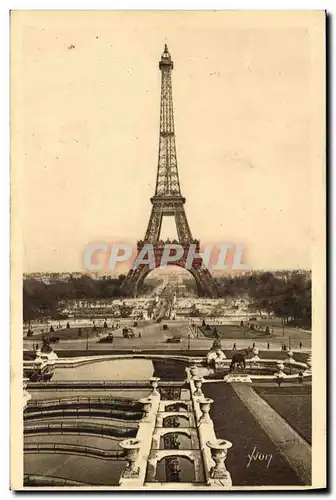 Cartes postales Paris Tour Eiffel Vue du Trocadero