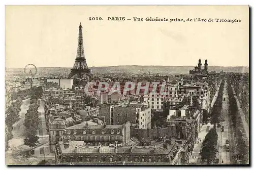 Ansichtskarte AK Paris Vue Generale Prise de L Arc de Triomphe