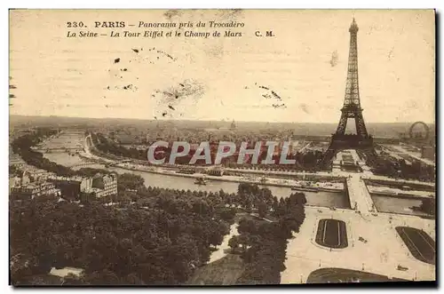 Cartes postales Paris La Tour Eiffel La Seine et le Champ de Mars