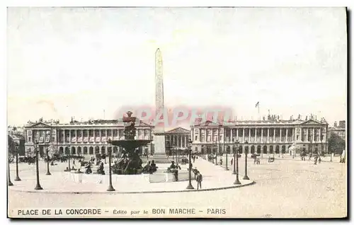 Cartes postales Paris Place De La Concorde Bon Marche