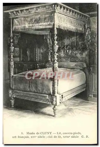 Cartes postales Paris Cluny Musee Lit couvre pieds