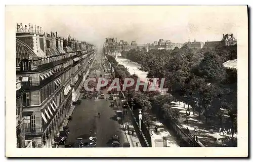 Ansichtskarte AK Paris Perspective sur la Rue de Rivoli Les Tuileries et le Louvre