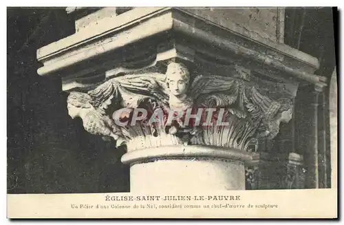 Ansichtskarte AK Paris Eglise Saint Julien Le Pauvre Un pilier d une colonne de la nef