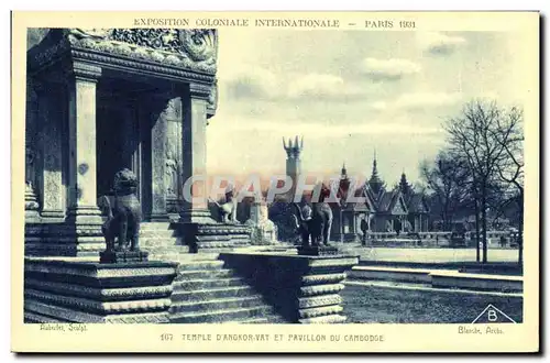 Ansichtskarte AK Paris Exposition Coloniale Internationale 1931 temple d Angkor et pavillon du Cambodge