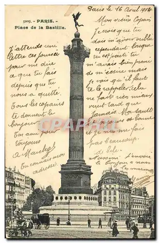 Cartes postales Paris Place de la Bastille et Colonne de Juillet