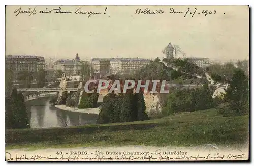 Cartes postales Paris Les Buttes Chaumont Le Belvedere