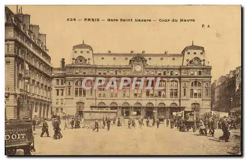 Cartes postales Paris Gare Saint Lazere Cour du Havre