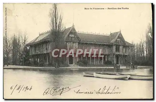 Cartes postales Paris Bois de Vincennes Pavillon des Forets