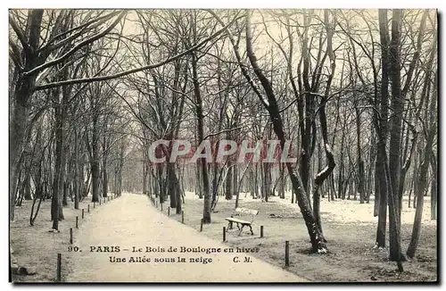 Ansichtskarte AK Paris Le Bois Boulogne en Hiver une allee sous la neige