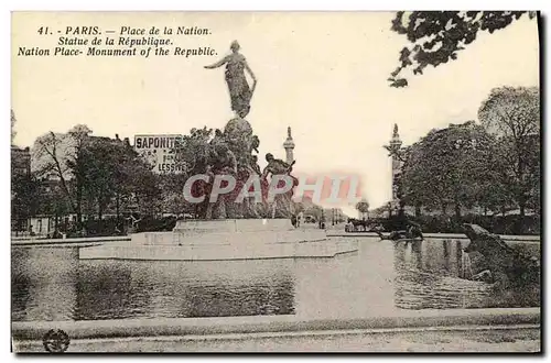 Ansichtskarte AK Paris Place de La Nation Statue de la Republique