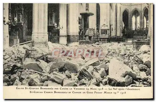 Ansichtskarte AK Paris Eglise St Gervais Bombardee Par Canons 29 mars 1918 Militaria