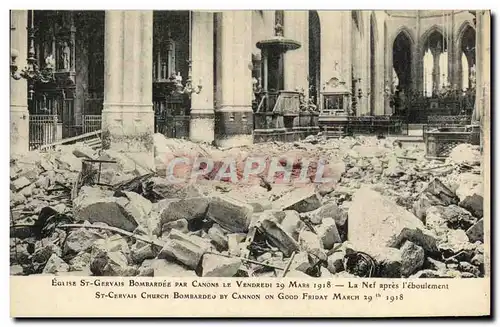 Cartes postales Paris Eglise St Gervais Bombardee Par Canons 29 mars 1918 Militaria