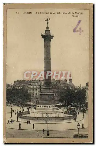 Cartes postales Paris La Colonne de Juillet Place de la Bastille