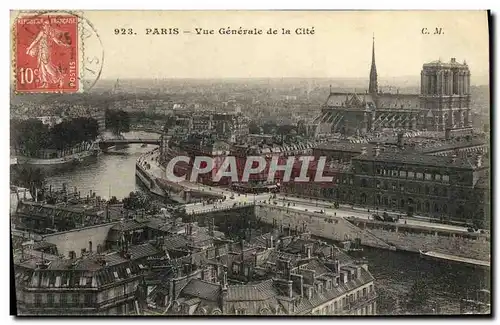 Cartes postales Paris Vue Generale de la Cite Notre Dame